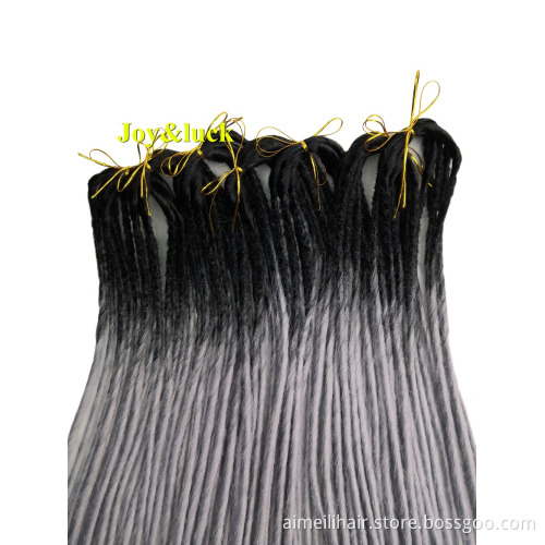 Wholesale Price Wig Handmade Folded Dreadlocks Crochet Braids Hair Extension Double Ends One Root Ombre Color Long Synthetic Wig